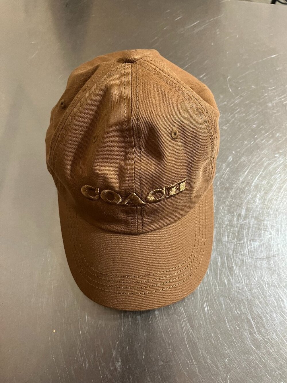 COACH Brown Baseball Cap with Embroidered Logo Spelled-Out